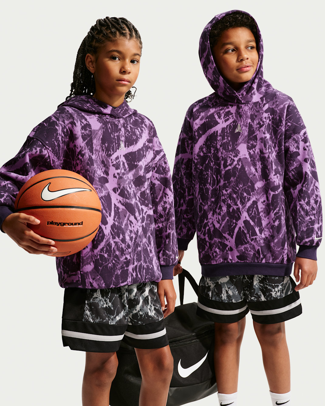 Ja Kids' Club Fleece Oversized Basketball Hoodie - Purple Dynasty