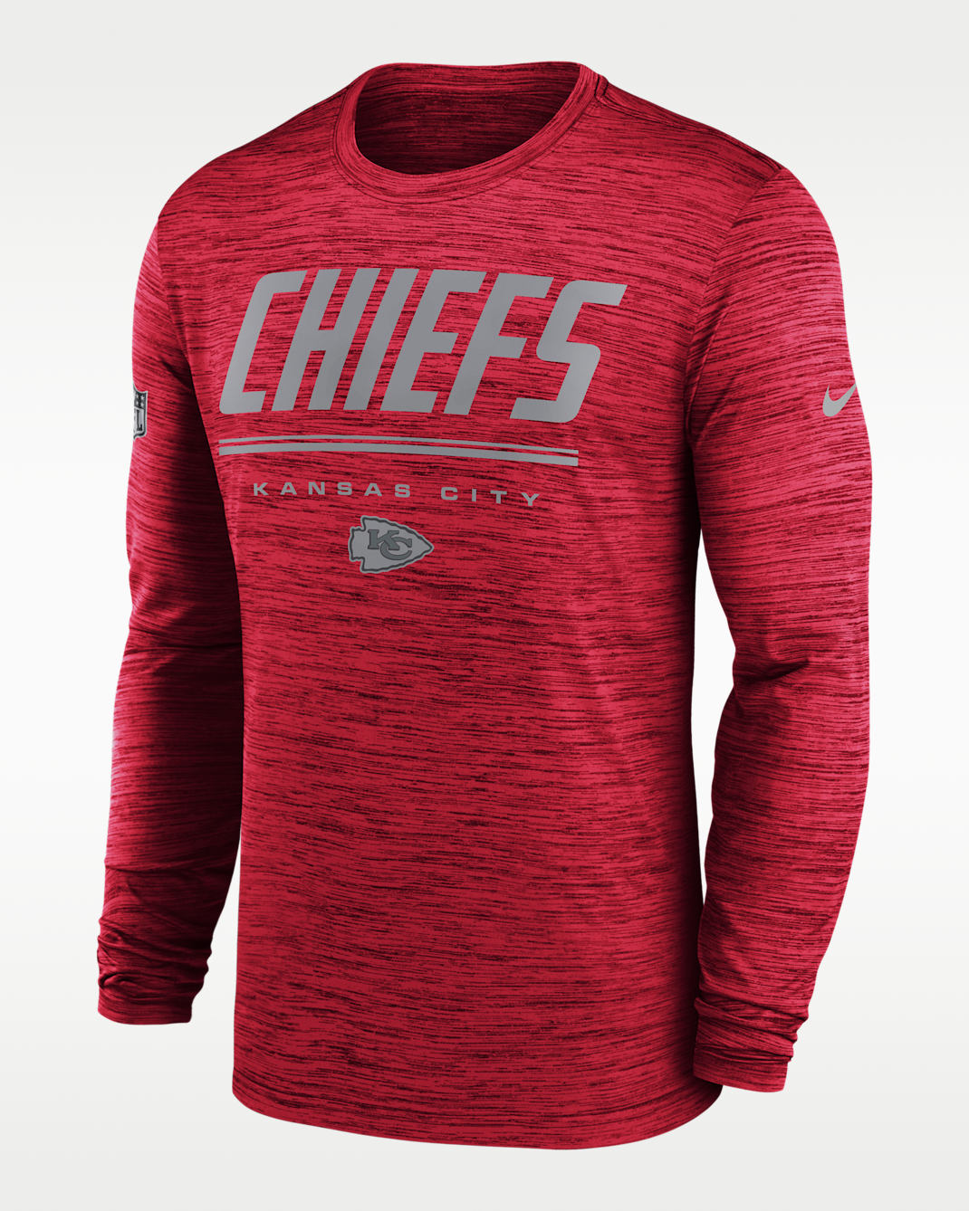Kansas City Chiefs Sideline Team Issue Velocity Men's Nike Dri-FIT NFL Long-Sleeve T-Shirt - Red