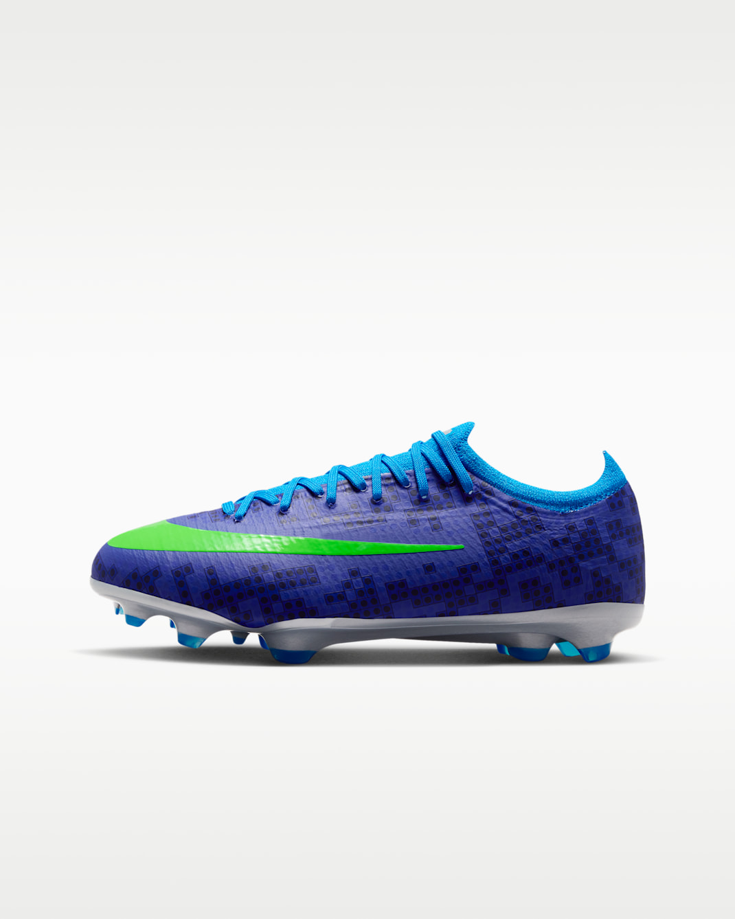 Nike Jr Mercurial Vapor Pro x LEGO® Collection Older Kids' Low-Top Football Boots - Concord/Photo Blue/Metallic Silver/Green Strike