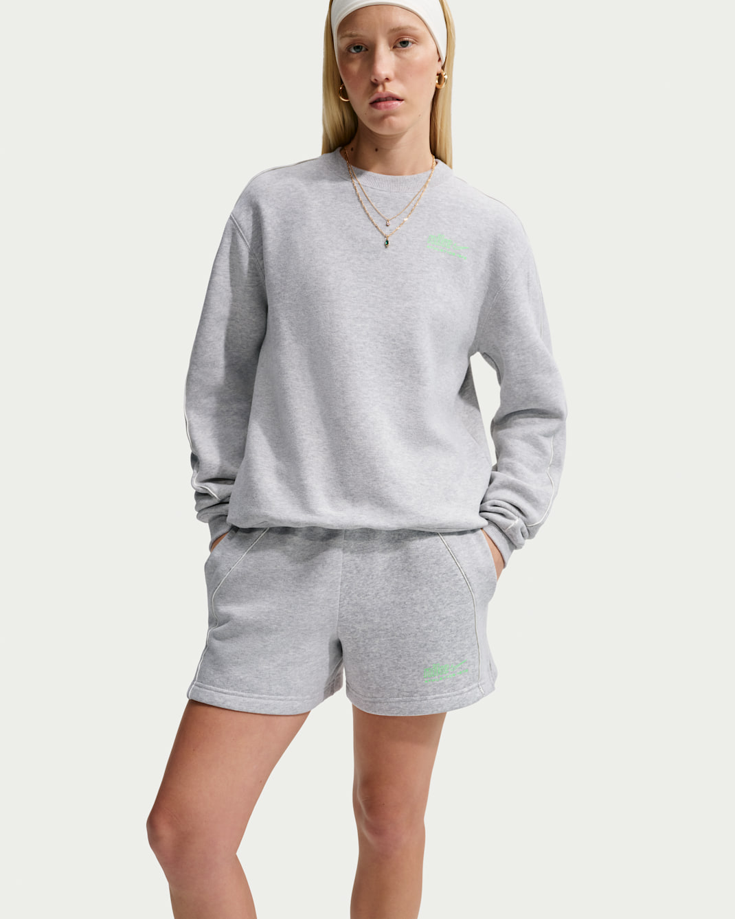 Nike Studio Fleece Medium Weight "Graphic Pack" Women's Mid-Rise "Nike Athletic Department" Shorts