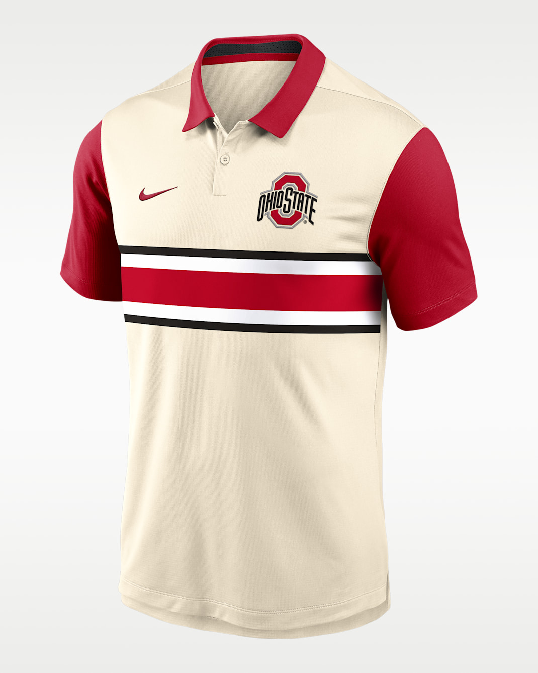 Ohio State Vapor Primary Logo Men's Nike Dri-FIT College Polo - Natural