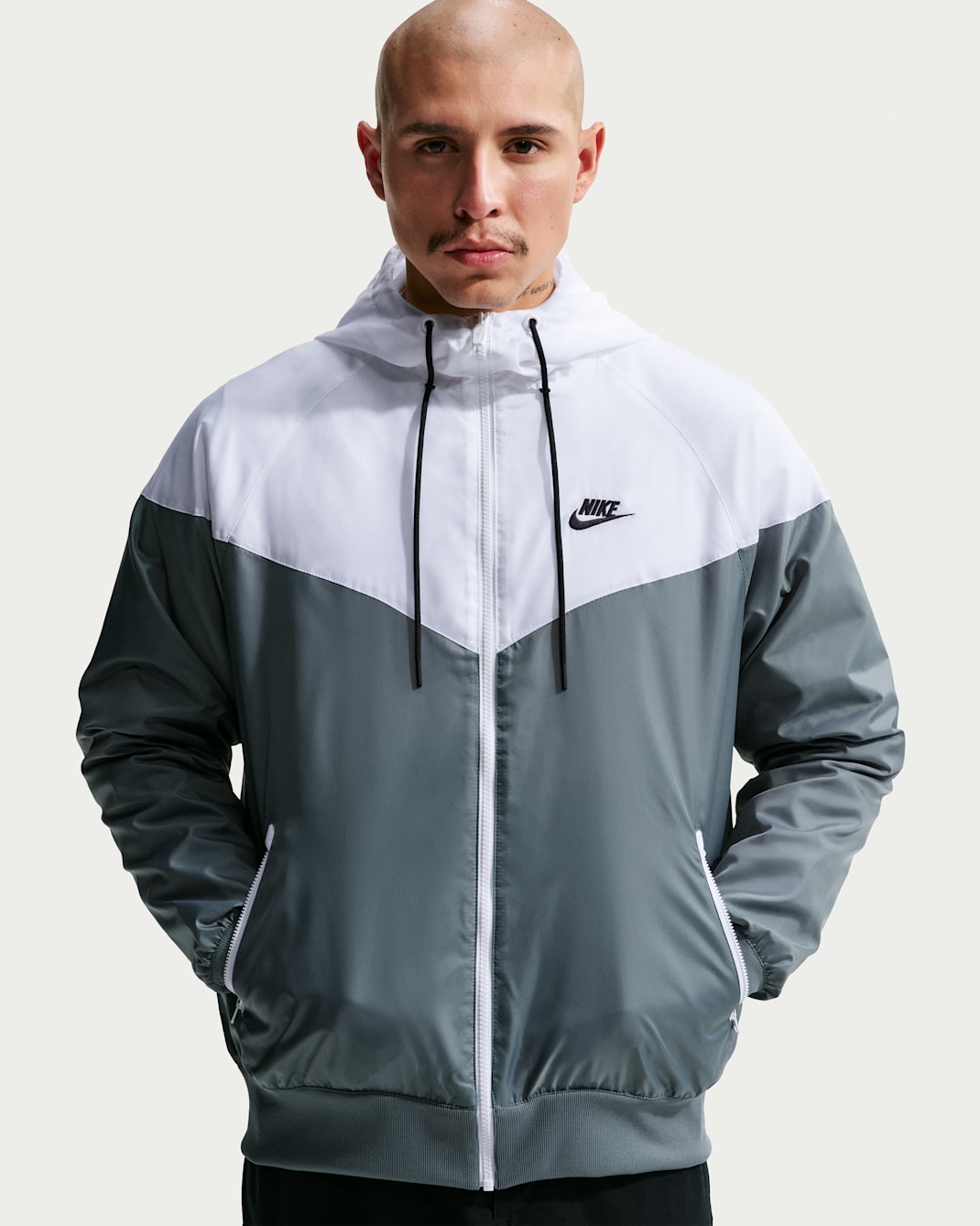 Nike Sportswear Windrunner Men's Hooded Jacket - Smoke Grey/White/Smoke Grey/Black