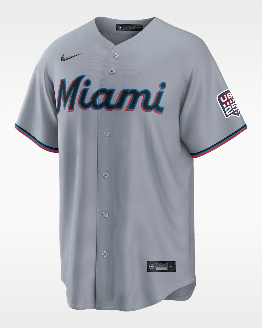Kyle Stowers Miami Marlins USA 250 Men's Nike MLB Stadium Jersey - Grey