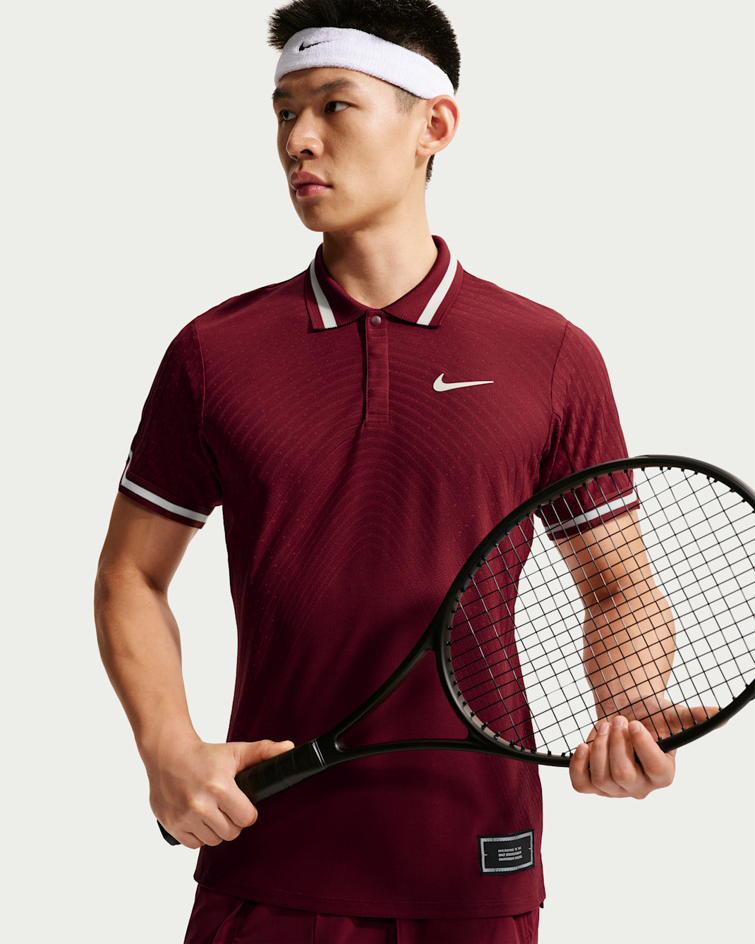 NikeCourt Slam Men's Aero-FIT Tennis Polo - Team Red/Pale Ivory
