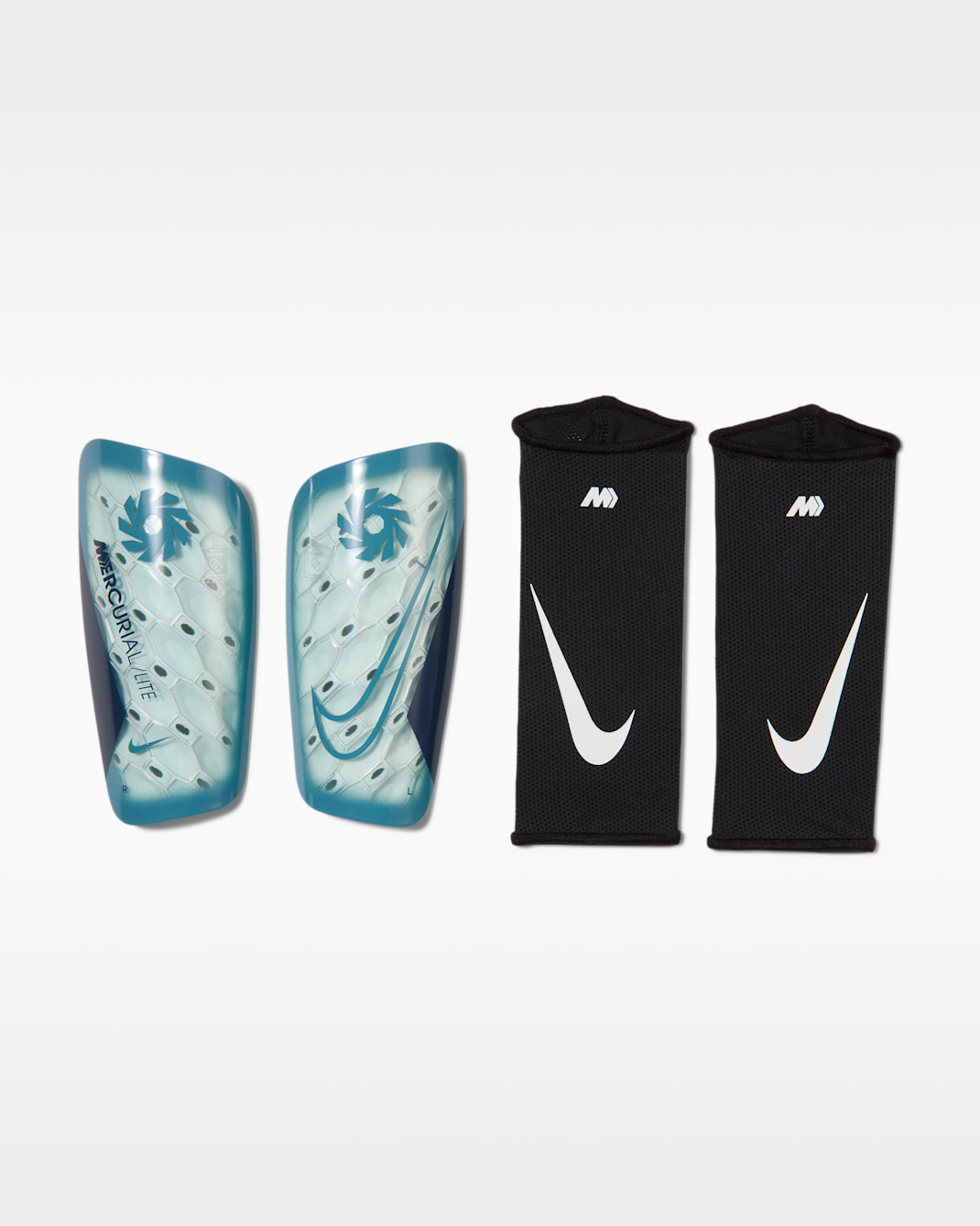Nike Mercurial Lite "Erling Haaland" Soccer Shin Guards - Glacier Blue/Blue Eclipse/Smokey Blue