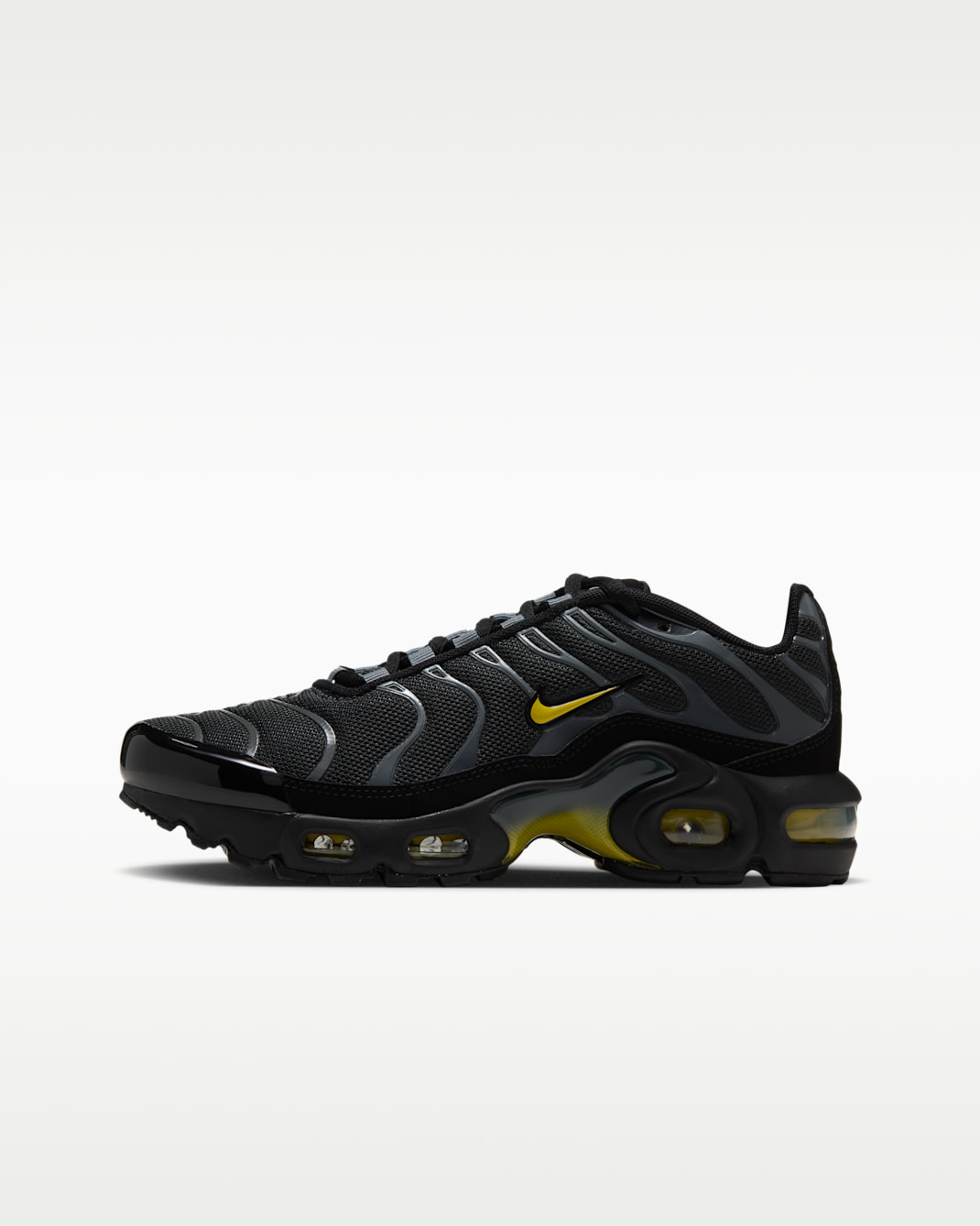 รองเท้าเด็กโต Nike Air Max Plus - Dark Smoke Grey/ดำ/Cool Grey/Chrome Yellow