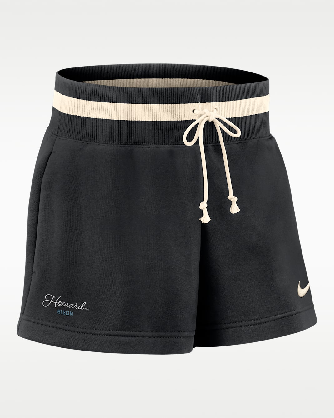 Nike Phoenix Fleece College (Howard University) Women's Mid-Rise 4" Shorts - Black