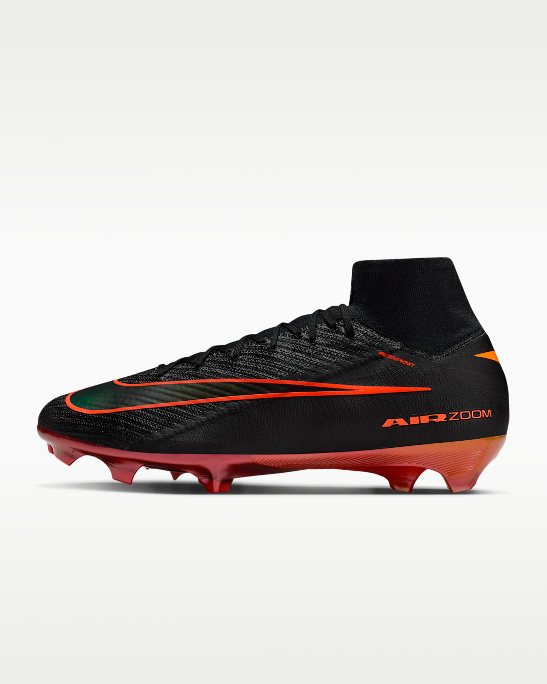 Nike Mercurial Superfly 10 Elite LV8 Firm-Ground High-Top Soccer Cleats - Black/Hyper Crimson
