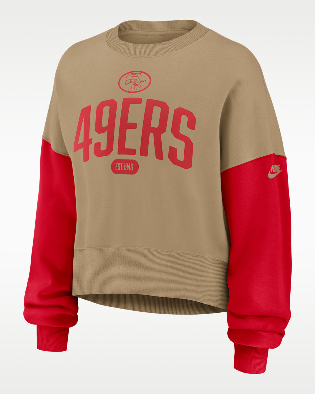 San Francisco 49ers Rewind Women's Nike NFL Pullover Crew - Tan/Beige