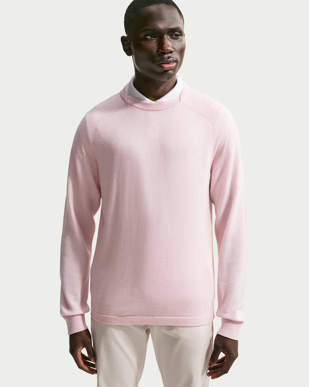 Nike Tailored Performance Men's Crew-Neck Golf Crew-Neck Top - Pearl Pink/Sail