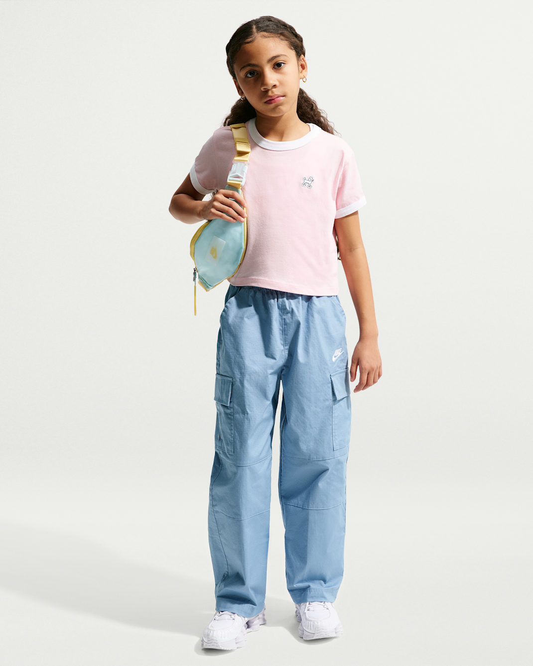 Pants cargo de tejido Woven para niños talla grande Nike Sportswear Club - Azul de trabajo/Blanco