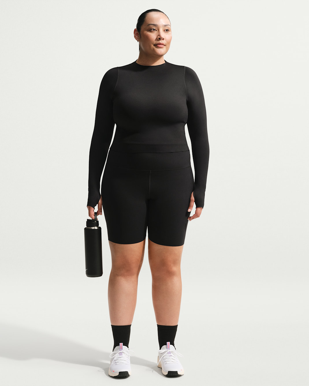 Nike Zenvy Women's High-Waisted 20.5cm (approx.) Biker Shorts (Plus Size) - Black/Cool Grey