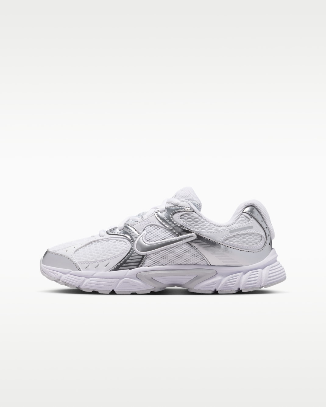 Nike V5 RNR Older Kids' Shoes - White/Pure Platinum/White/Metallic Silver