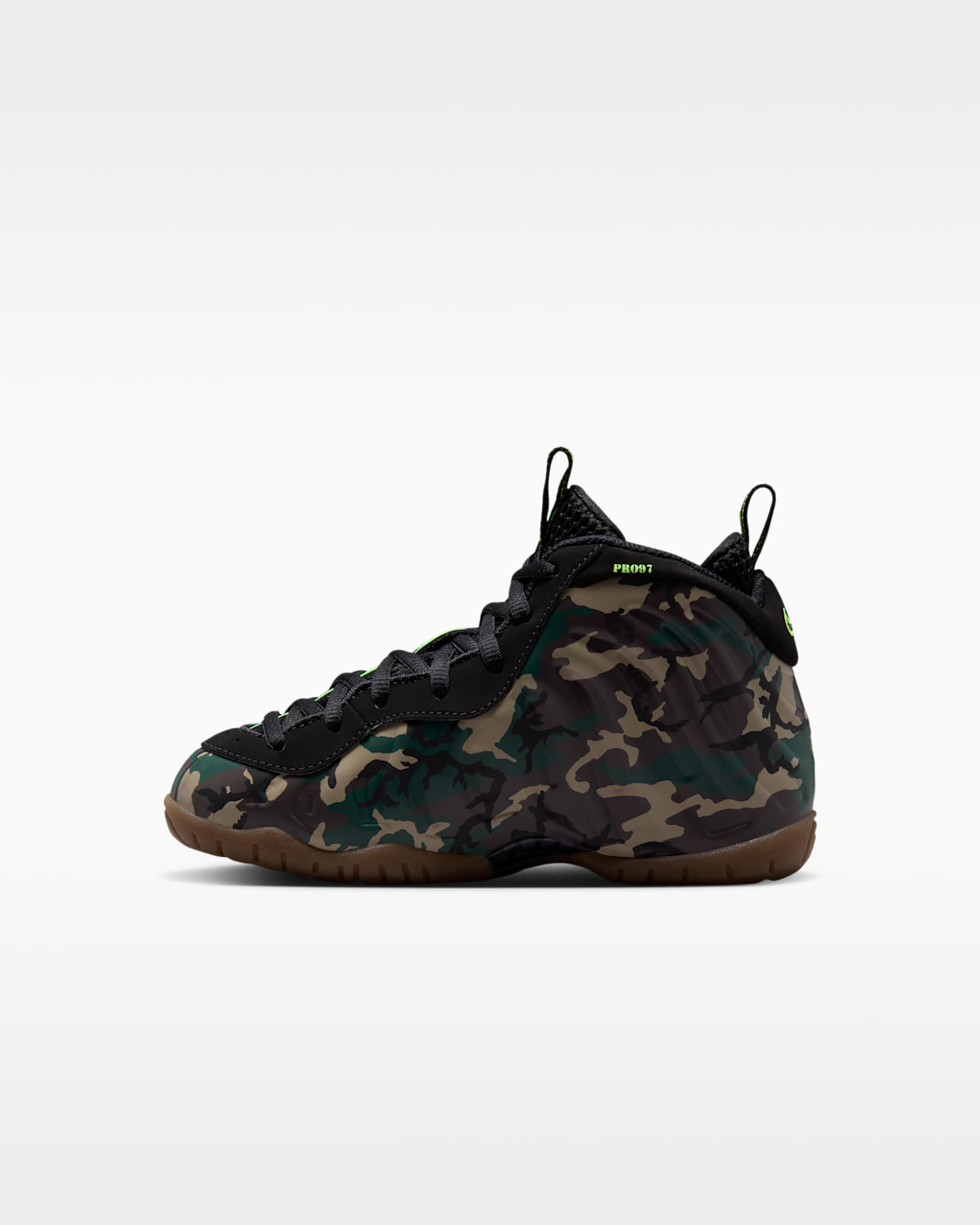 Nike Little Posite Pro Premium Little Kids' Shoes - Black/Voltage Green/Gum Dark Brown/Black