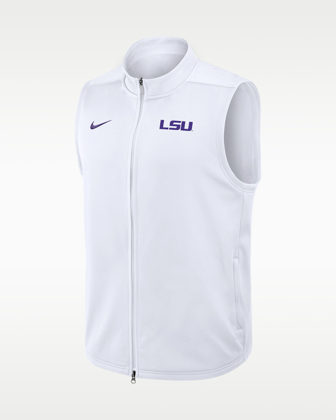 LSU Primetime Victory Men's Nike Therma-FIT College Full-Zip Vest - White