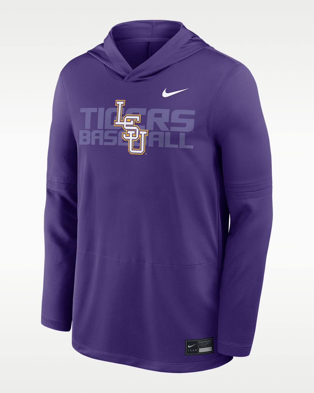 LSU Dugout Men's Nike Dri-FIT College Long-Sleeve Hooded Top - Purple