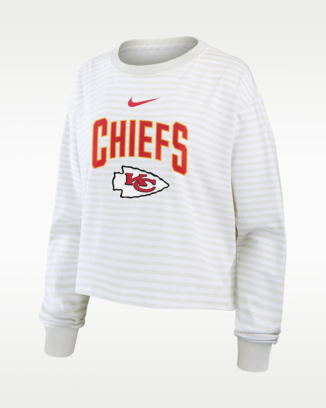Kansas City Chiefs Primetime Women's Nike Cropped Long-Sleeve T-Shirt - White/Grey