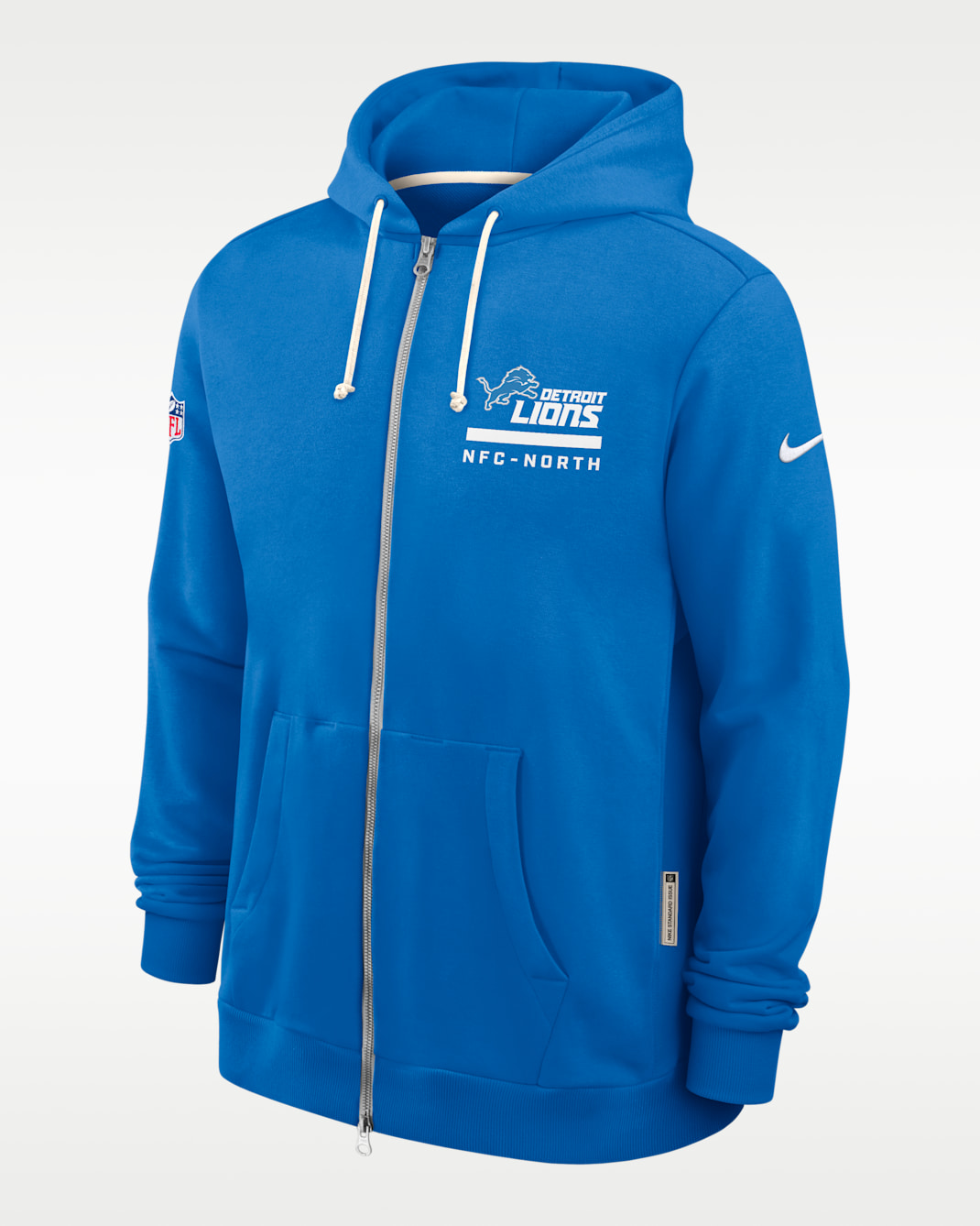 Sudadera con gorro Nike Dri-FIT de la NFL de cierre completo para hombre Detroit Lions Utility Player Sideline - Azul