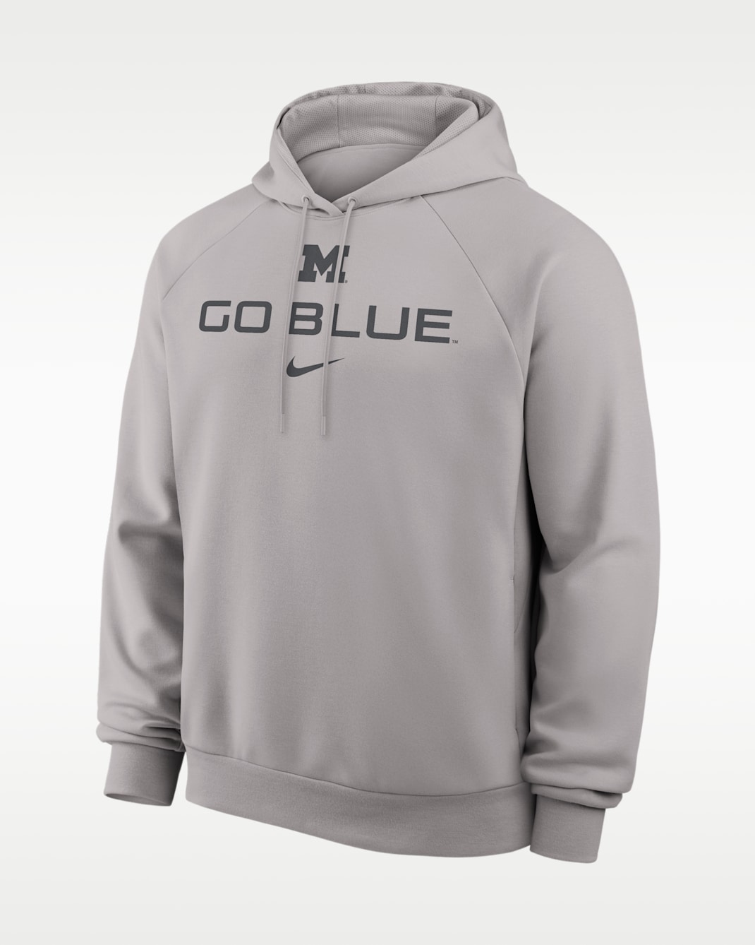 Sudadera con gorro sin cierre universitaria Nike Dri-FIT para hombre Michigan Premium Performance - Gris peltre