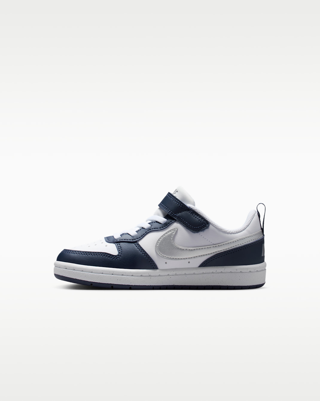 Nike Court Borough Low Recraft Younger Kids' Shoes - White/Deep Night/Midnight Navy/Metallic Silver