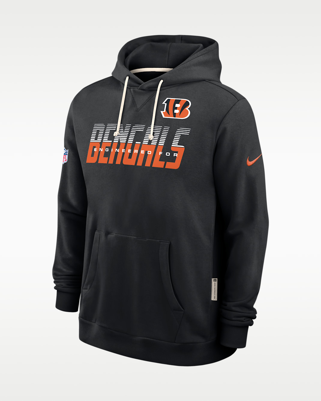 Sudadera con gorro sin cierre Nike Dri-FIT de la NFL para hombre Cincinnati Bengals Sideline Standard Issue - Negro