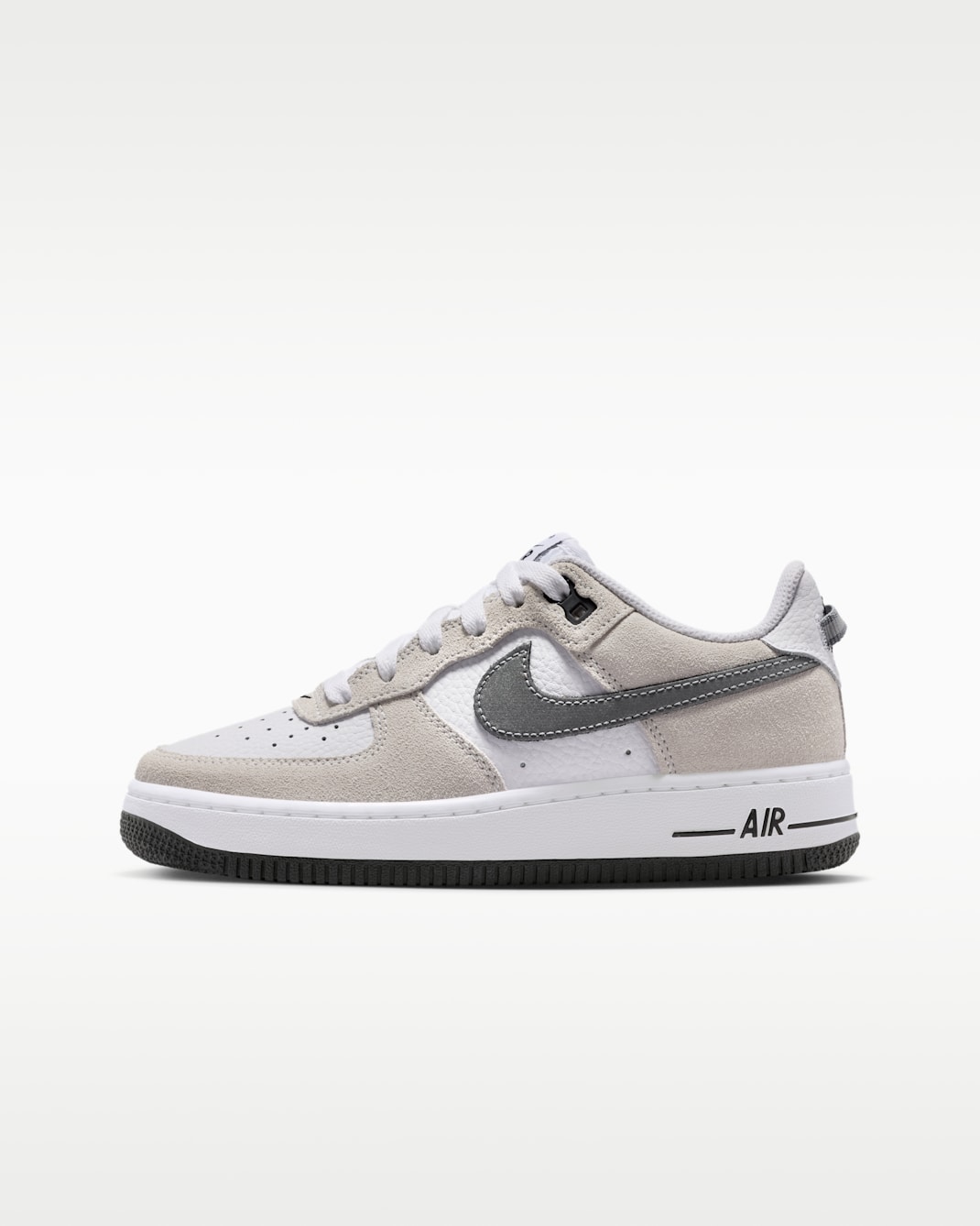 Nike Air Force 1 LV8 Older Kids' Shoes - White/Black/Cool Grey/Metallic Cool Grey