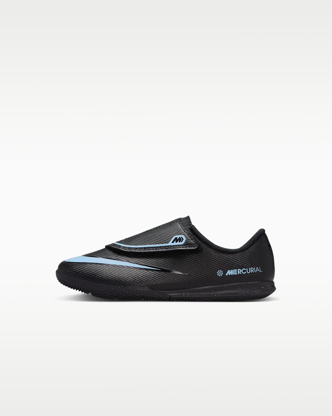 Nike Jr. Mercurial Vapor 16 Club Little Kids' IC Low-Top Soccer Shoes - Black/Ice Blue