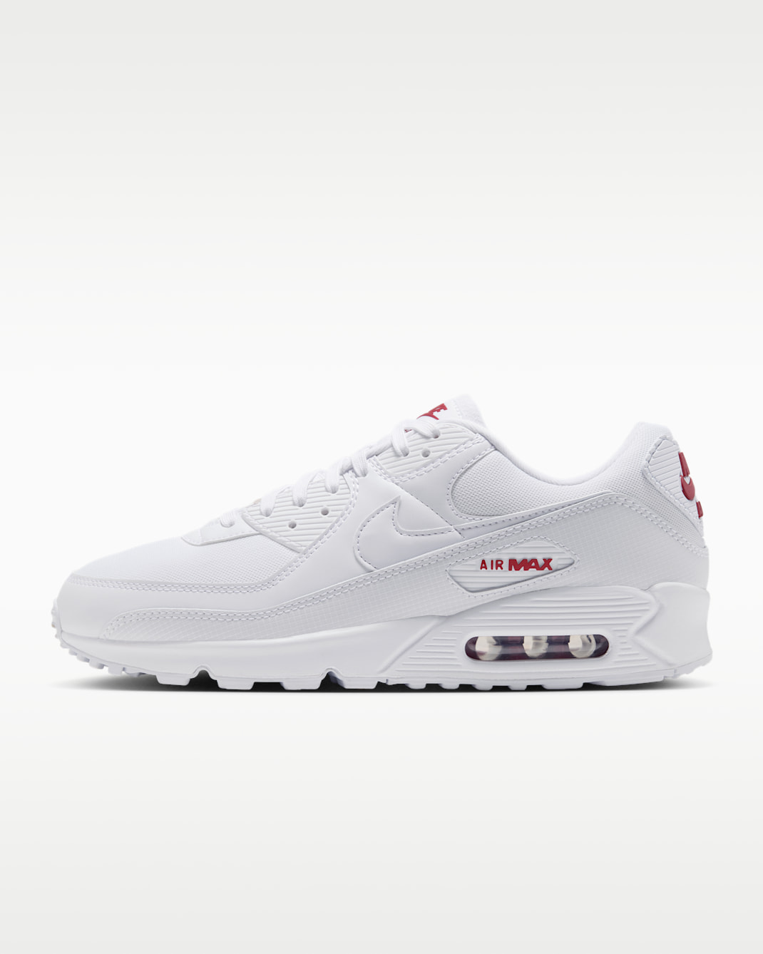 Nike Air Max 90 Men's Shoes - White/Tough Red/White