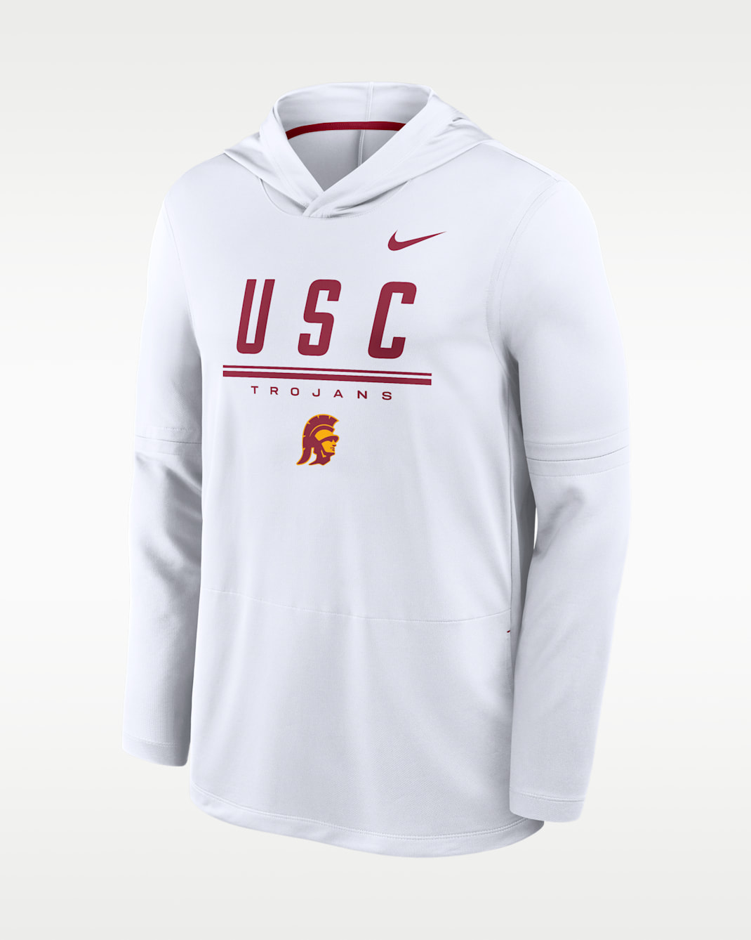 USC Sideline Men's Nike Dri-FIT College Long-Sleeve Hooded Top - White/Team Crimson