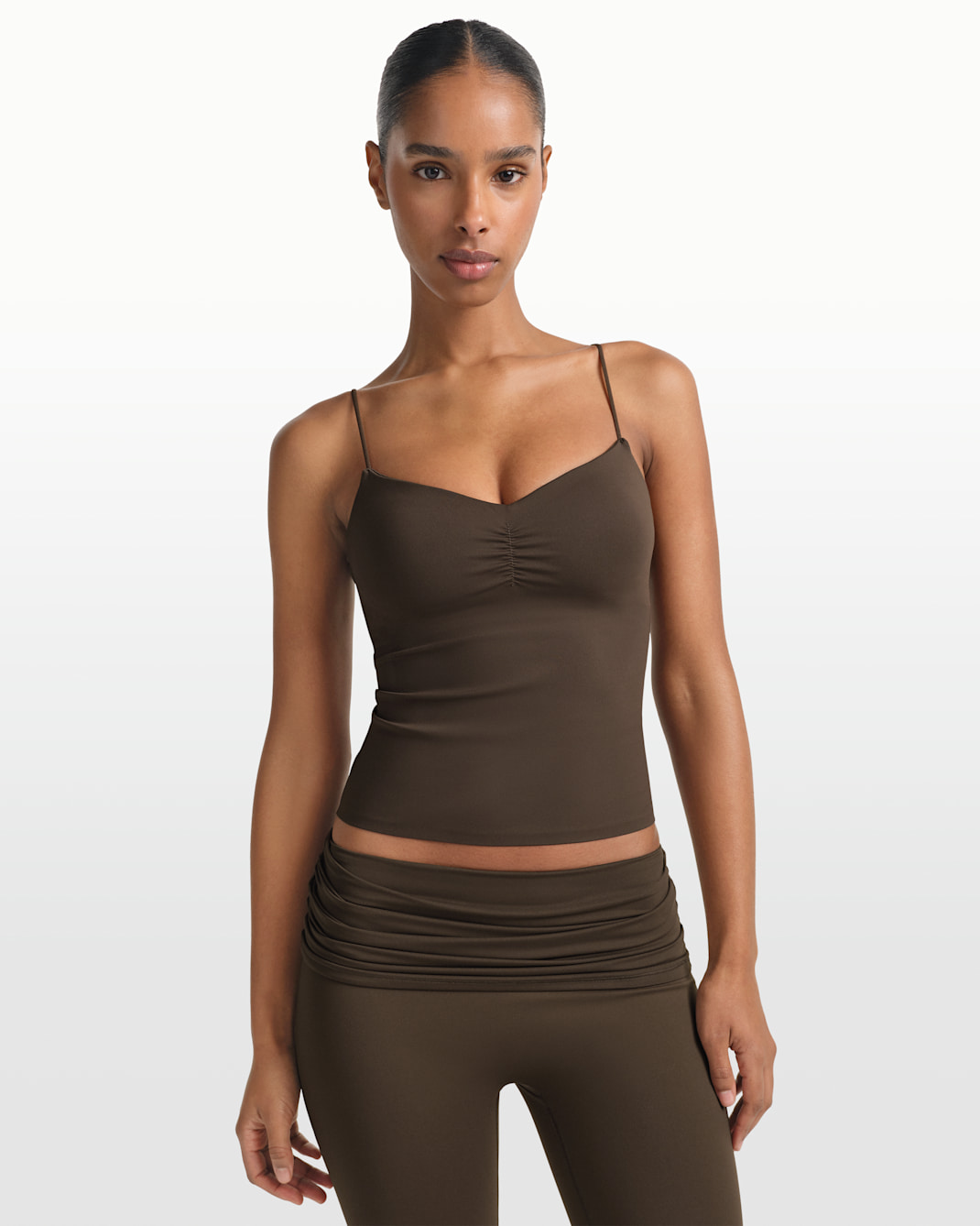NikeSKIMS Matt Women's Shirred Tank Top - NSKM DARK SEPIA