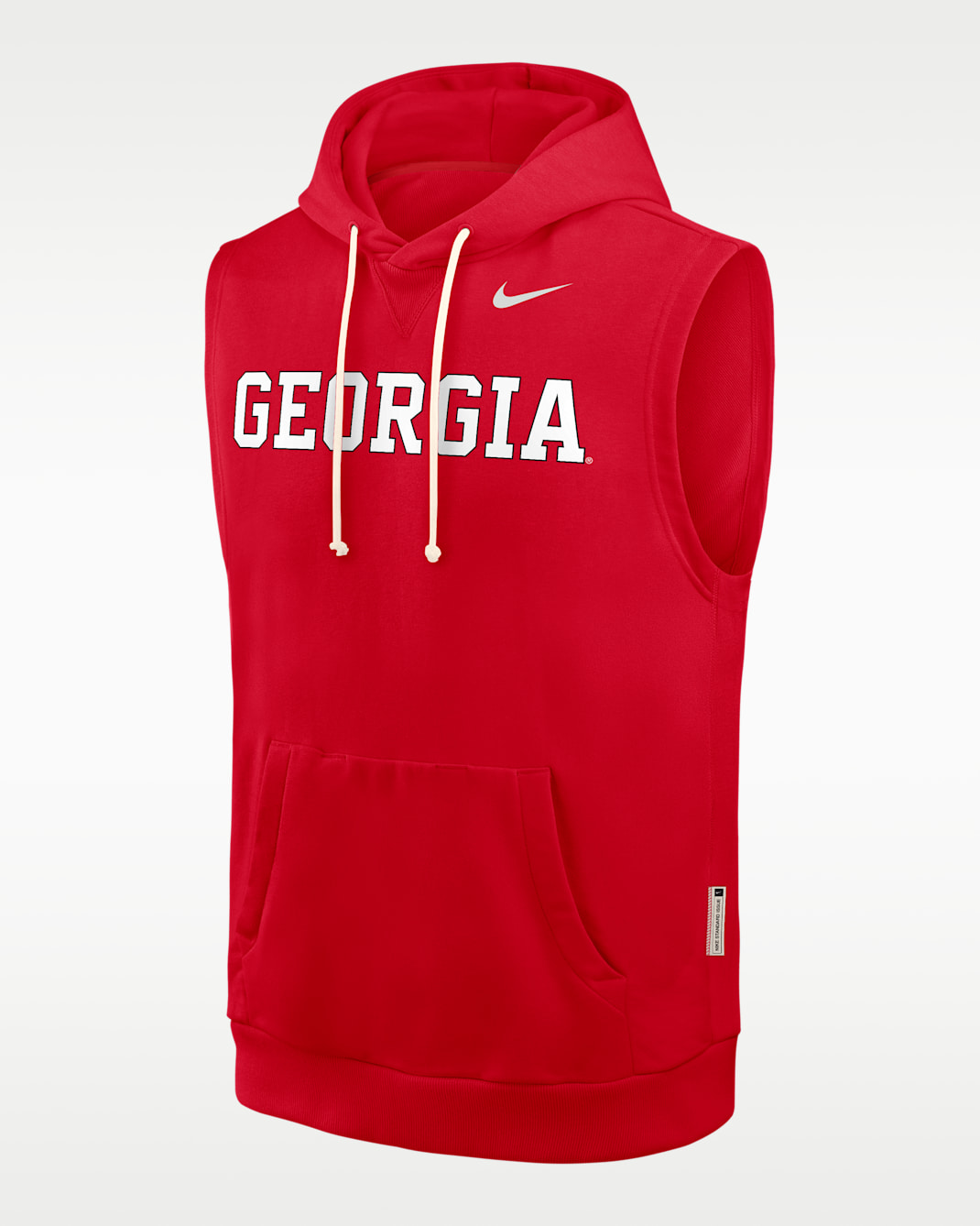 Sudadera con gorro sin cierre sin mangas universitaria Nike Dri-FIT para hombre Georgia Sideline - Rojo
