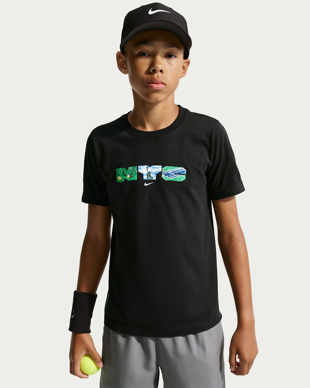 Playera para niño talla grande NikeCourt - Negro