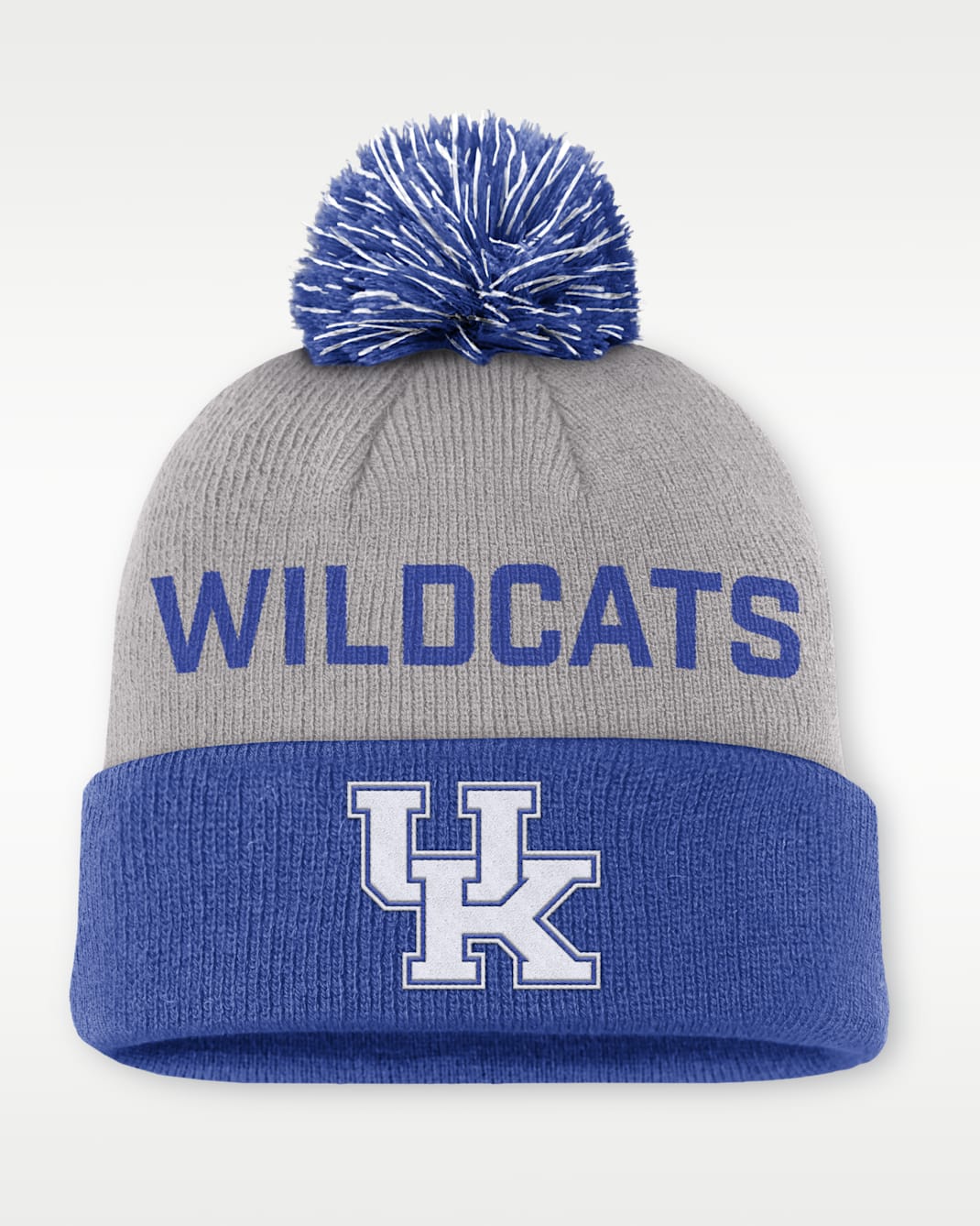 Kentucky Primetime Peak Men's Nike College Cuffed Pom Beanie - Grey