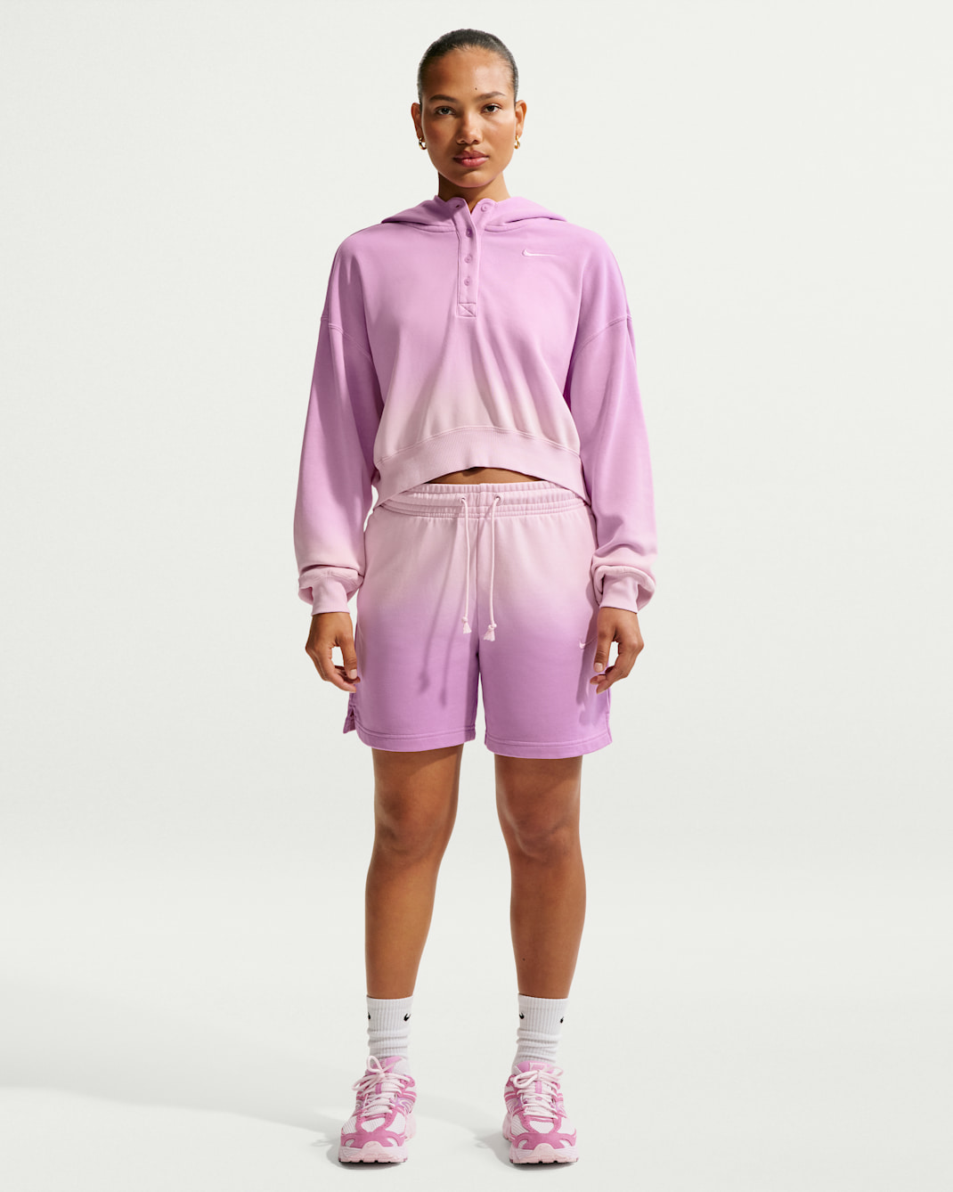 Nike Sportswear Phoenix Fleece Women's Mid-Rise Shorts - Pink Foam/Light Magenta/Light Magenta