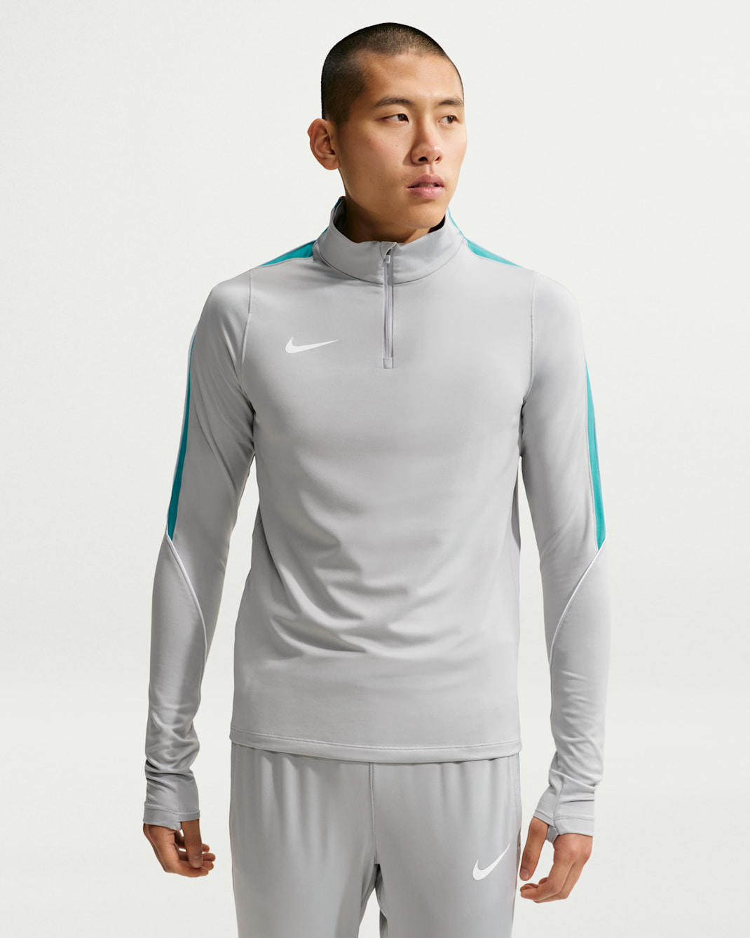 나이키 스트라이크 남성 드라이 핏 축구 드릴 탑 - 울프 그레이/에너지/화이트/화이트