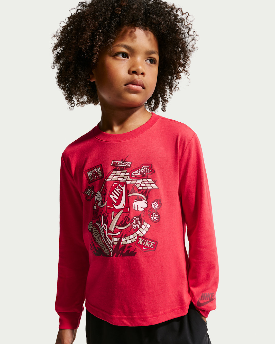 Nike Little Kids' Boxy Long-Sleeve T-Shirt - University Red
