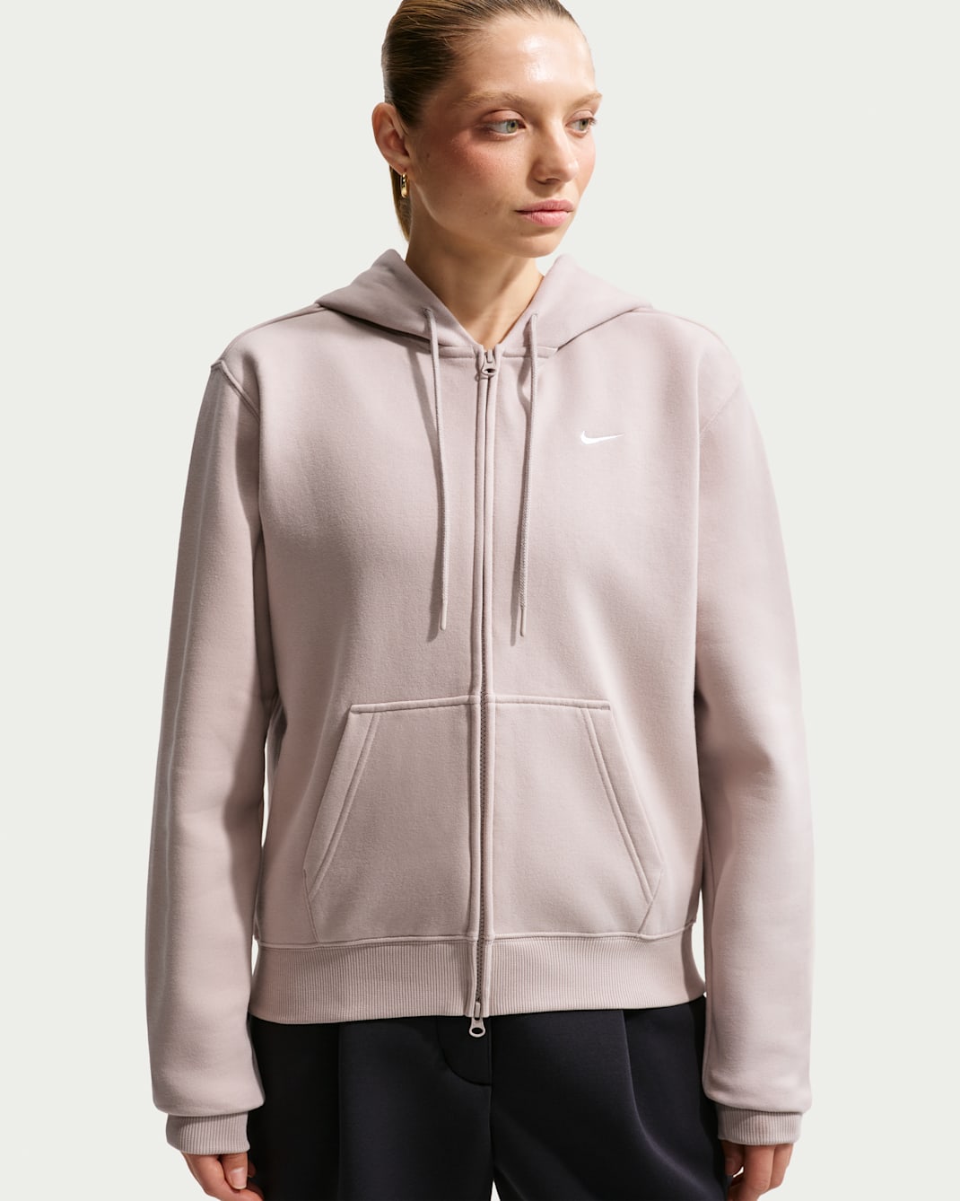 Nike Studio Fleece Medium Weight Sudadera con capucha y cremallera completa - Mujer - Crema II/Sail