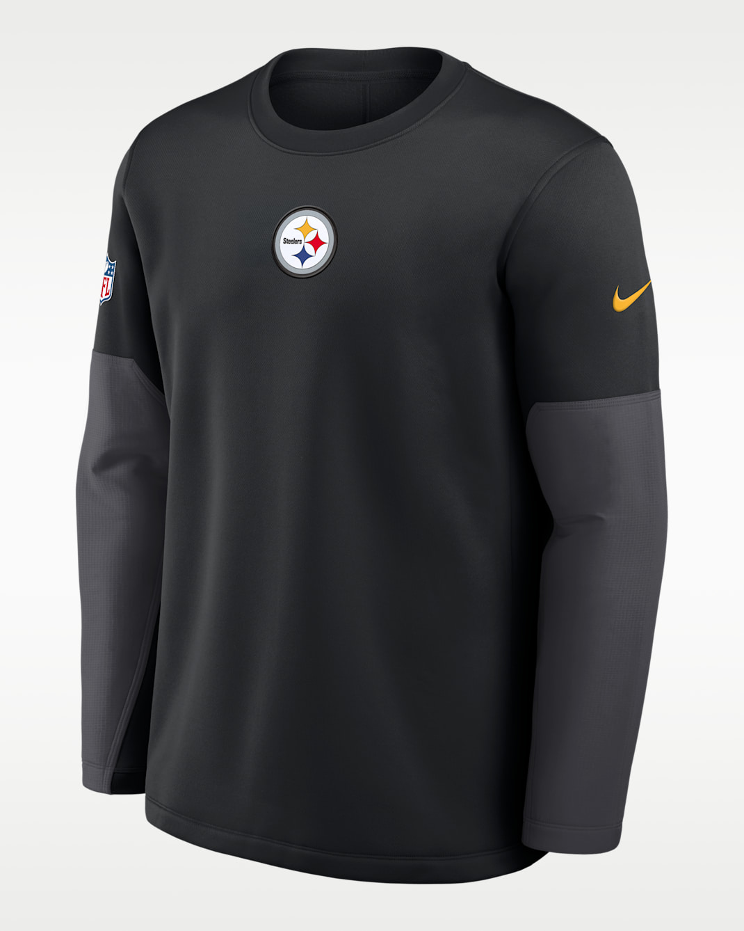 Playera de manga larga Nike Therma-FIT de la NFL para hombre Pittsburgh Steelers Scripted To Win Sideline Coach - Negro