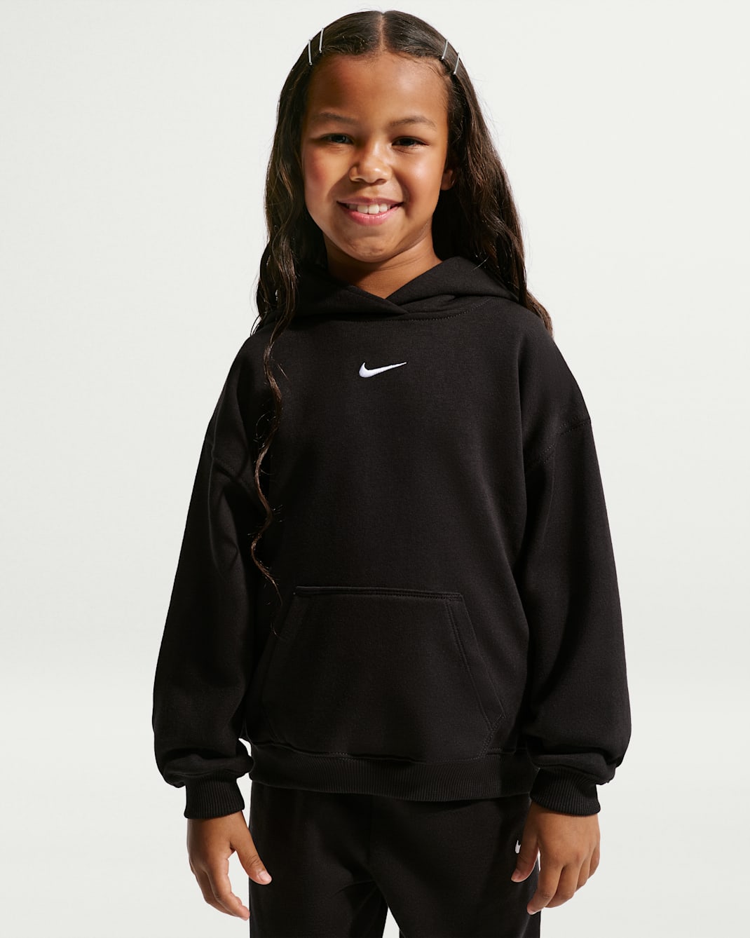 Sudadera con gorro sin cierre de tejido Fleece Studio para niños talla pequeña Nike Sportswear - Negro