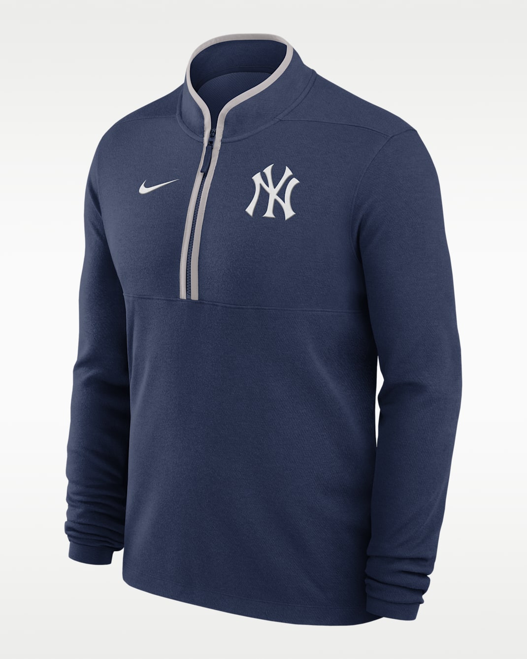 Playera de manga larga Nike Dri-FIT de la MLB de medio cierre para hombre New York Yankees Victory - Azul marino