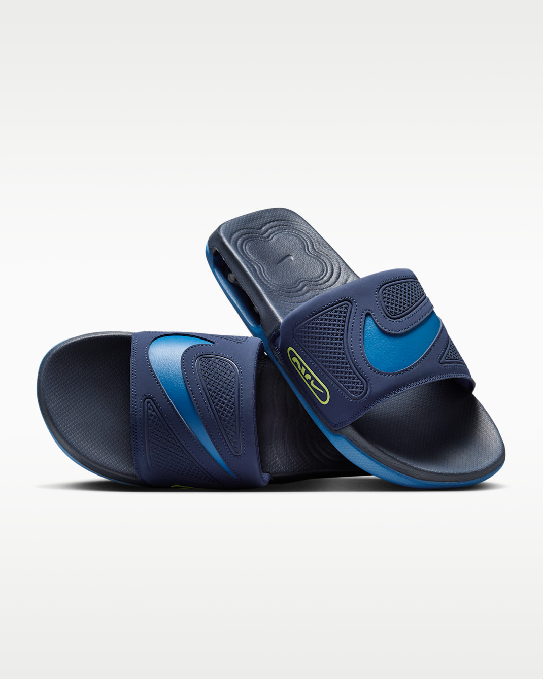 รองเท้าแตะผู้ชาย Nike Air Max Cirro - Midnight Navy/Light Lemon Twist/Star Blue