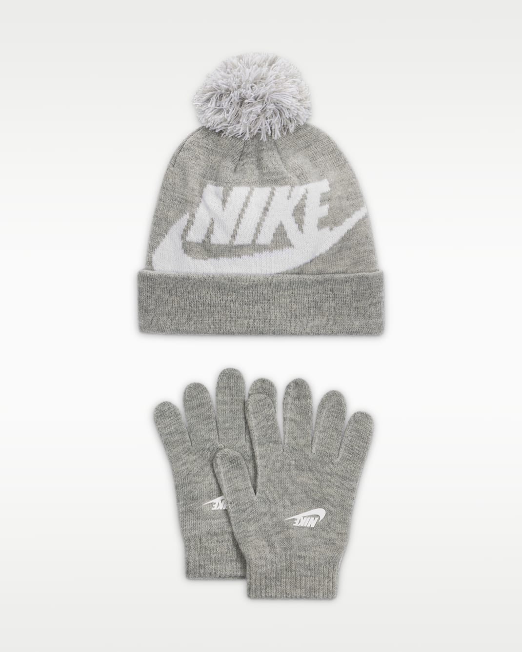 Nike Younger Kids' 2-Piece Beanie and Gloves Set - Dark Grey Heather