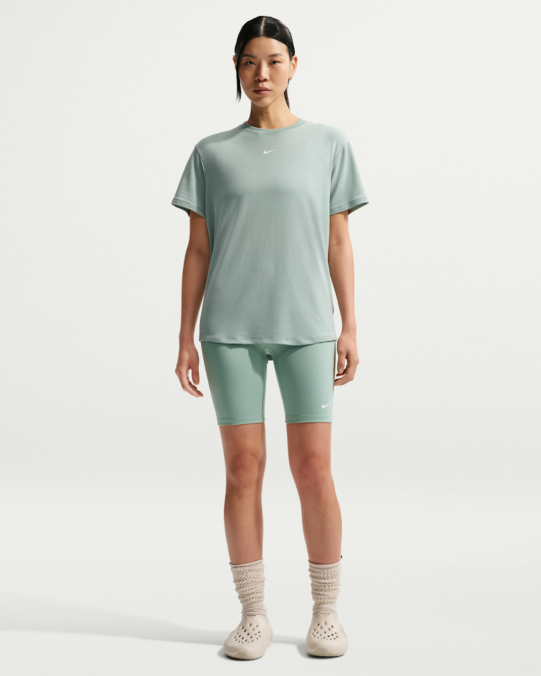 Nike One Women's High-Waisted 20.5cm (approx.) Biker Shorts - Steam/White