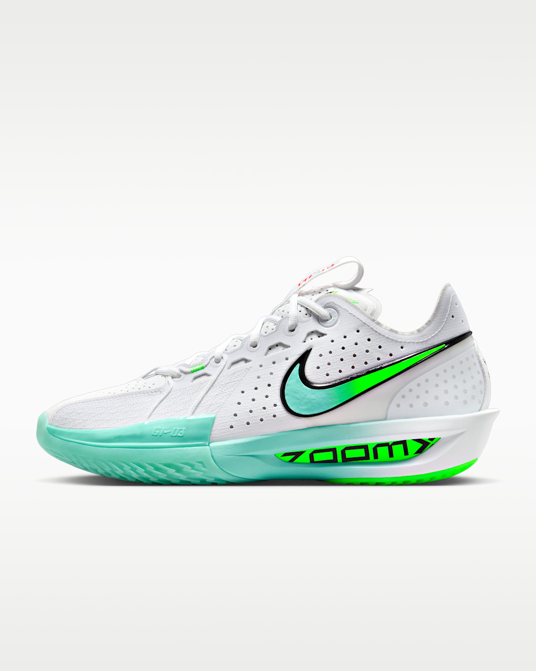 Tenis de básquetbol Nike G.T. Cut 3 - Blanco/Verde strike/Negro/Turquesa desteñido