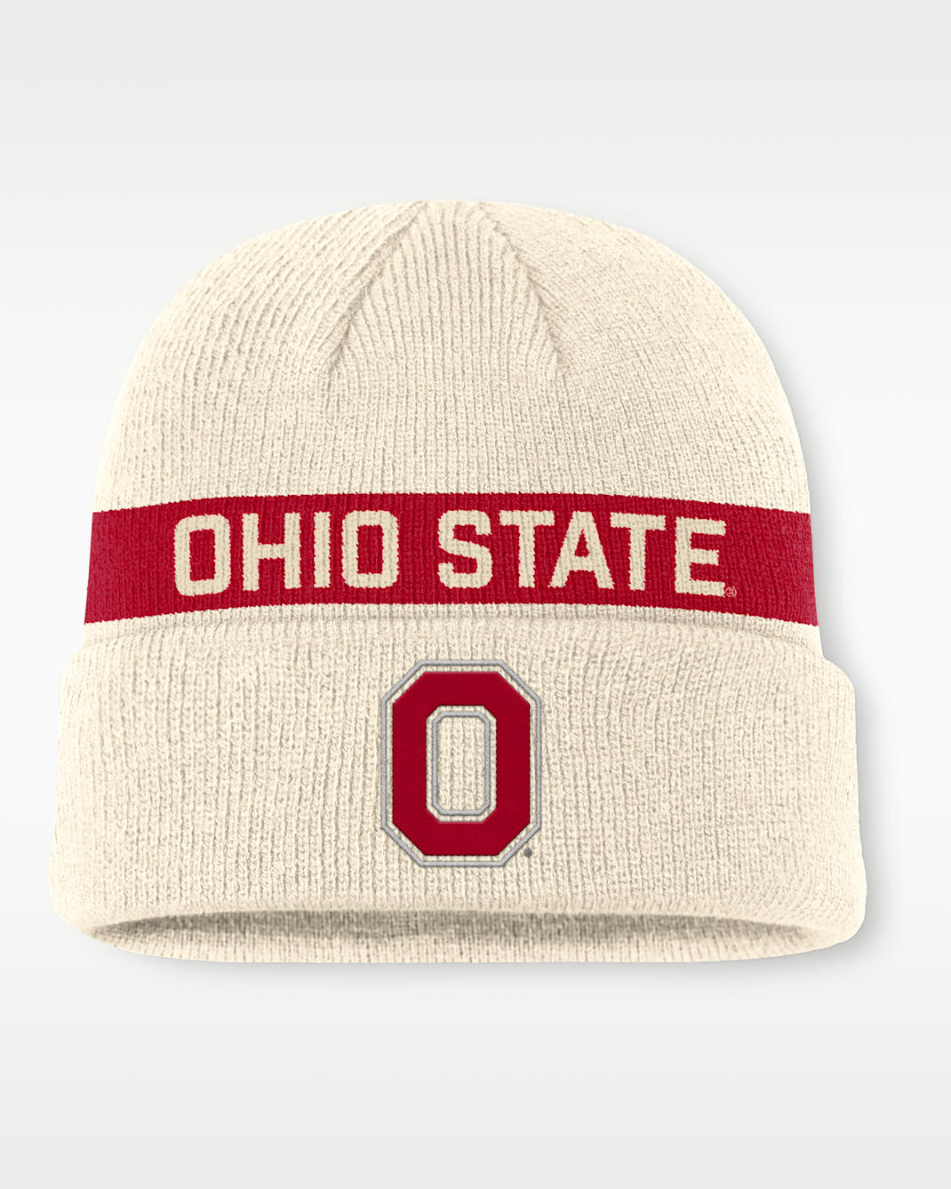 Ohio State Primetime Peak Utility Men's Nike College Cuffed Beanie - Natural