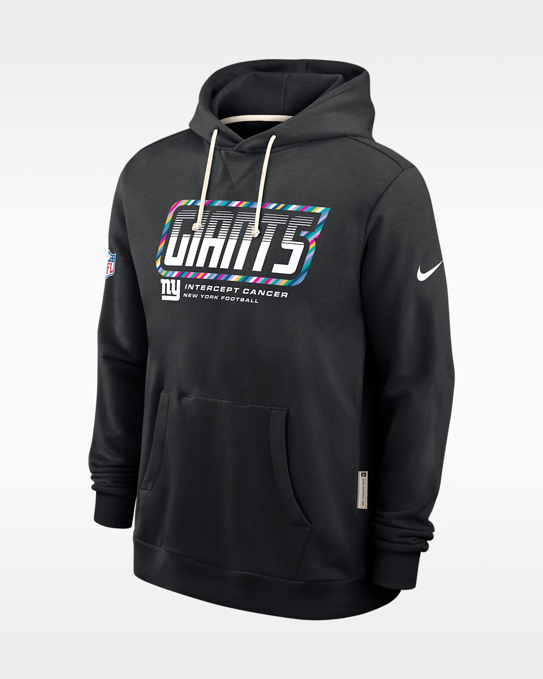 New York Giants Crucial Catch Sideline Standard Issue Men's Nike Dri-FIT NFL Pullover Hoodie - Black
