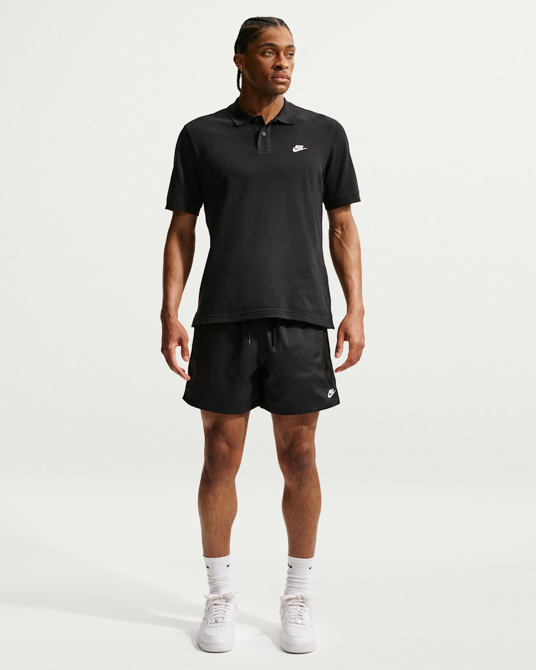 Nike Club Flow-Webshorts für Herren - Schwarz/Weiß
