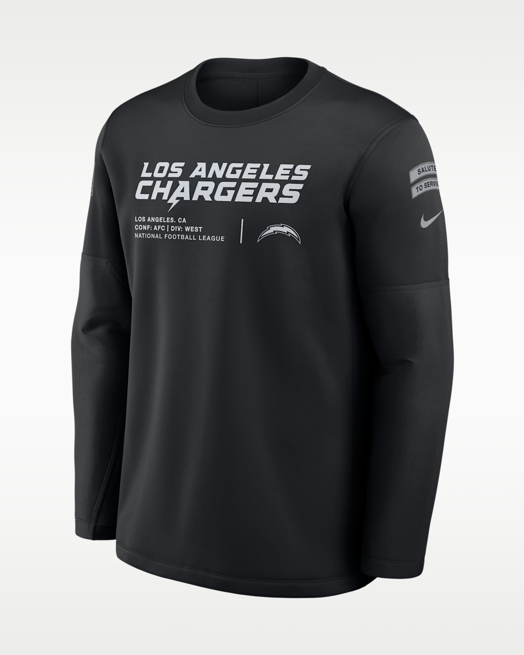 Los Angeles Chargers Salute to Service Sideline Coaches Men's Nike NFL Pullover Crew - Black