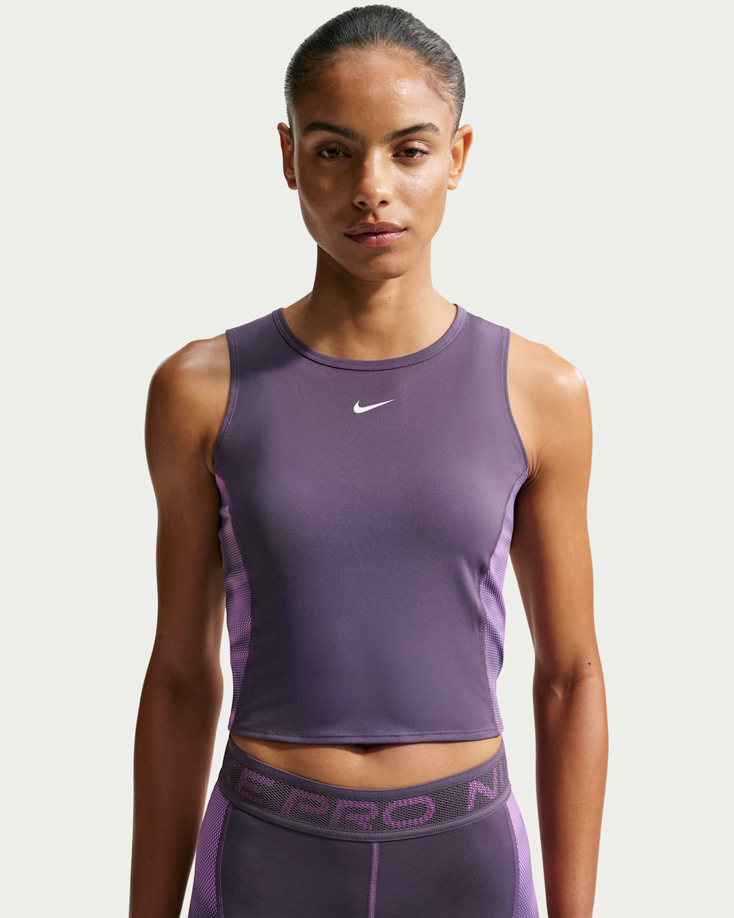 Camiseta de tirantes Dri-FIT para mujer Nike Pro - Pasa oscuro/Magenta claro/Blanco