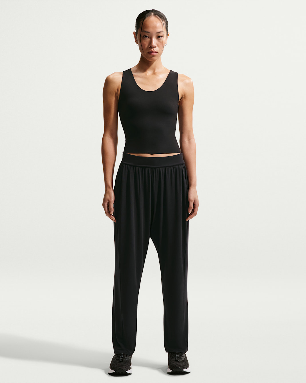 나이키 젠비 여성 루즈 핏 미드라이즈 팬츠 - 블랙/쿨 그레이